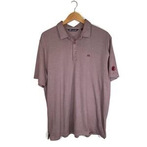 Travis Mathew Polo Shirt Sz XL Micro Stripe Golf Pima Cotton Blend Soft Cool